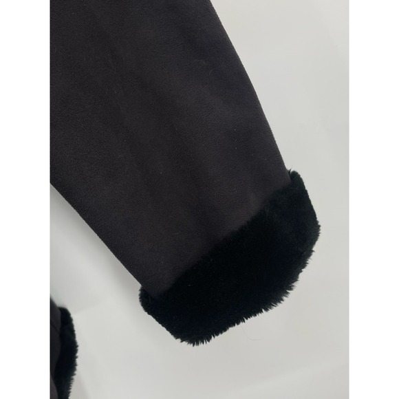J Percy Vtg Black Faux Suede Fur Lining Trim Coat Size Women‎ XL - Picture 5 of 11